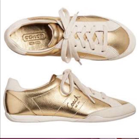 Coach Shoes - 🌙4/$10 Coach Reina metallic tennis shoes